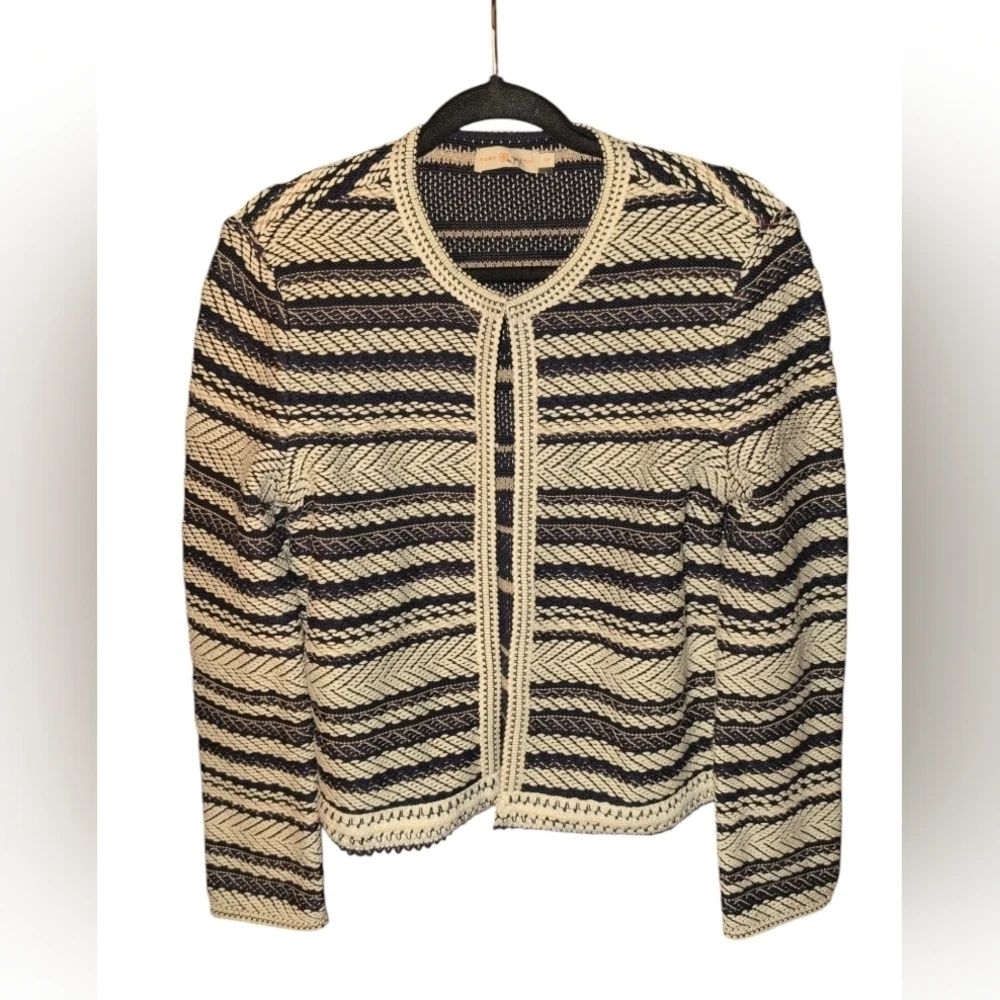 Tory Burch striped cotton cardigan